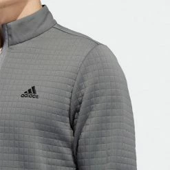 Adidas DWR 1/4 Zip Golf Sweater -Golf Sweaters Sales Adidas AW22 DWR Quarter Zip Left Chest HM8281 SWADI324 Grey Four Model 2