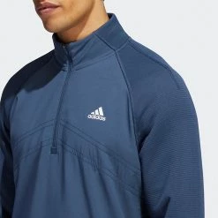 Adidas Statement 1/4 Zip Golf Sweater 13 Adidas Statement 1/4 Zip Golf Sweater -Golf Sweaters Sales Adidas AW22 Fleece Quarter Zip Pullover HT1322 SWADI313 Crew Navy Model 2