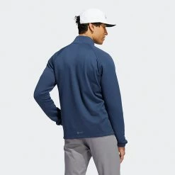 Adidas Statement 1/4 Zip Golf Sweater 14 Adidas Statement 1/4 Zip Golf Sweater -Golf Sweaters Sales Adidas AW22 Fleece Quarter Zip Pullover HT1322 SWADI313 Crew Navy Model 3