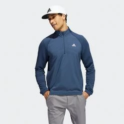 Adidas Statement 1/4 Zip Golf Sweater 15 Adidas Statement 1/4 Zip Golf Sweater -Golf Sweaters Sales Adidas AW22 Fleece Quarter Zip Pullover HT1322 SWADI313 Crew Navy Model 4