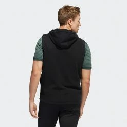 Adidas Statement Full Zip Hooded Golf Vest 11 Adidas Statement Full Zip Hooded Golf Vest -Golf Sweaters Sales Adidas AW22 Hoodie Vest HF6566 SWADI314 L Black Model 3