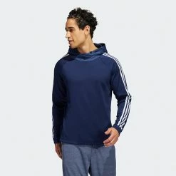 Adidas 3 Stripe COLD.RDY Golf Hoodie -Golf Sweaters Sales Adidas AW22 Three Stripe Cold.Rdy Hoodie HS4813 SWADI318 Collegiate Navy Model 1