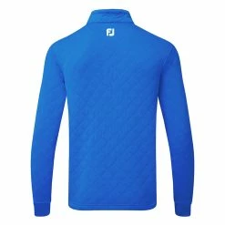 FootJoy Diamond Jacquard Chill-Out 1/4 Zip Golf Pullover -Golf Sweaters Sales FootJoy SS22 Diamond Jacquard Chill Out 1 4 Zip Golf Sweater Cobalt White 88454 Back