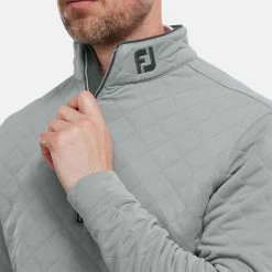 FootJoy Diamond Jacquard Chill-Out 1/4 Zip Golf Pullover 10 FootJoy Diamond Jacquard Chill-Out 1/4 Zip Golf Pullover -Golf Sweaters Sales FootJoy SS22 Diamond Jacquard Chill Out 1 4 Zip Golf Sweater Grey Charcoal 88453 model 2
