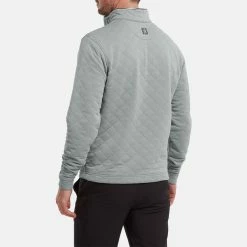 FootJoy Diamond Jacquard Chill-Out 1/4 Zip Golf Pullover 11 FootJoy Diamond Jacquard Chill-Out 1/4 Zip Golf Pullover -Golf Sweaters Sales FootJoy SS22 Diamond Jacquard Chill Out 1 4 Zip Golf Sweater Grey Charcoal 88453 model 3