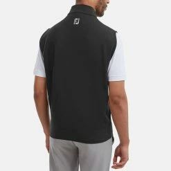 FootJoy Knit Full Zip Golf Vest -Golf Sweaters Sales FootJoy SS22 Knit Full Zip Golf Vest Black 88455 model 3