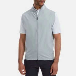 FootJoy Knit Full Zip Golf Vest -Golf Sweaters Sales FootJoy SS22 Knit Full Zip Golf Vest Grey 88457 model 1