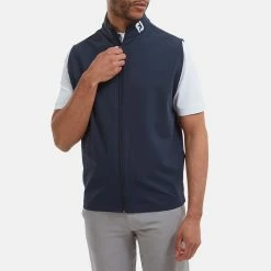 FootJoy Knit Full Zip Golf Vest -Golf Sweaters Sales FootJoy SS22 Knit Full Zip Golf Vest Navy 88456 model 1