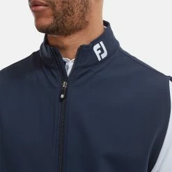 FootJoy Knit Full Zip Golf Vest -Golf Sweaters Sales FootJoy SS22 Knit Full Zip Golf Vest Navy 88456 model 2