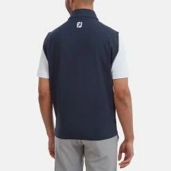 FootJoy Knit Full Zip Golf Vest -Golf Sweaters Sales FootJoy SS22 Knit Full Zip Golf Vest Navy 88456 model 3