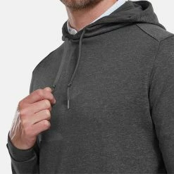 FootJoy Lightweight Golf Hoodie -Golf Sweaters Sales FootJoy SS22 Lightweight Golf Hoodie Heather Charcoal 88449 model 2