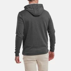 FootJoy Lightweight Golf Hoodie -Golf Sweaters Sales FootJoy SS22 Lightweight Golf Hoodie Heather Charcoal 88449 model 3