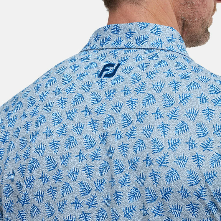 FootJoy Shadow Palm Print Pique Golf Polo Shirt 5 FootJoy Shadow Palm Print Pique Golf Polo Shirt - Image 5