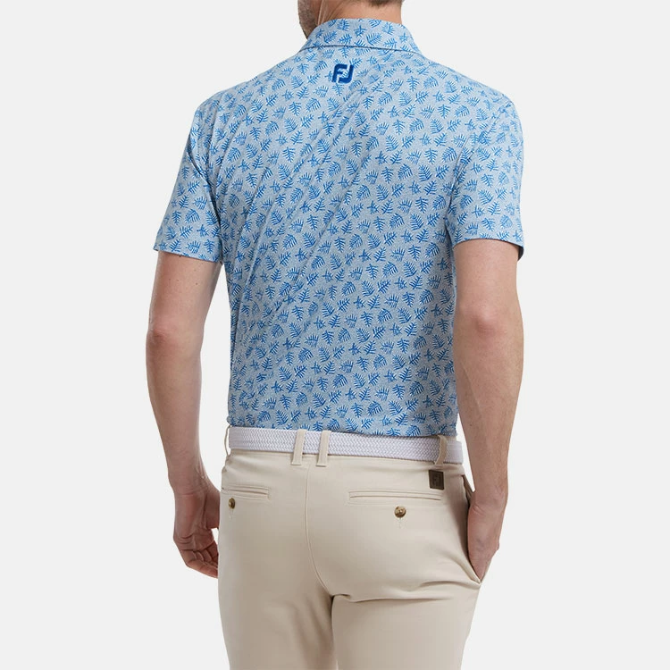 FootJoy Shadow Palm Print Pique Golf Polo Shirt 6 FootJoy Shadow Palm Print Pique Golf Polo Shirt - Image 6