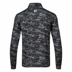 FootJoy Cloud Camo 1/2 Zip Golf Pullover -Golf Sweaters Sales FootJoy SS23 Cloud Camo Print Midlayer 80110 SWFOO175 S Black Back