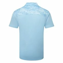 FootJoy Cloud Camo Trim Lisle Golf Polo Shirt -Golf Sweaters Sales FootJoy SS23 Cloud Camo Trim Lisle Polo Shirt 80008 SHFOO227 S True Blue Back