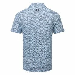 FootJoy Confetti Print Pique Golf Polo Shirt -Golf Sweaters Sales FootJoy SS23 Confetti Print Pique Polo Shirt 80088 SHFOO240 S True Blue Back