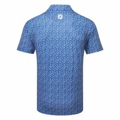 FootJoy Tossed Tulips Lisle Golf Polo Shirt -Golf Sweaters Sales FootJoy SS23 Tossed Tulips Lisle Polo Shirt 80021 SHFOO234 S Twilight Blue Back