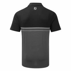 FootJoy Engineered Heather Striped Lisle Golf Polo Shirt -Golf Sweaters Sales FootJoy AW21 Engineered Stripe Lisle Polo Shirt 84468 Code SHFOO184 M Black Back