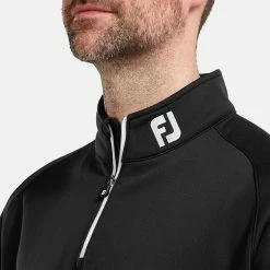 FootJoy Chill-Out 1/4 Zip Golf Pullover -Golf Sweaters Sales FootJoy SS19 Chill Out 2.0 Pullover 90146 Code SWFOO088 Black Model 2