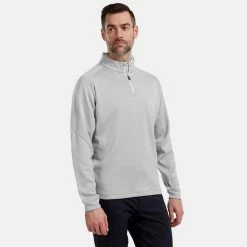 FootJoy Chill-Out 1/4 Zip Golf Pullover -Golf Sweaters Sales FootJoy SS19 Chill Out 2.0 Pullover 90149 Code SWFOO091 HeatherGrey Model 1