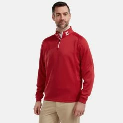 FootJoy Chill-Out 1/4 Zip Golf Pullover 9 FootJoy Chill-Out 1/4 Zip Golf Pullover -Golf Sweaters Sales FootJoy SS19 Chill Out 2.0 Pullover 90150 Code SWFOO092 Red Model 1