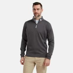 FootJoy Chill-Out 1/4 Zip Golf Pullover 9 FootJoy Chill-Out 1/4 Zip Golf Pullover -Golf Sweaters Sales FootJoy SS20 Chill Out Pullover 90397 Code SWFOO110 Charcoal Model 1