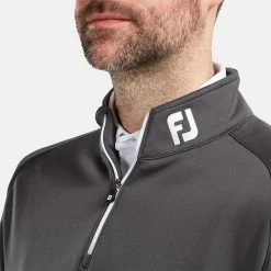 FootJoy Chill-Out 1/4 Zip Golf Pullover 10 FootJoy Chill-Out 1/4 Zip Golf Pullover -Golf Sweaters Sales FootJoy SS20 Chill Out Pullover 90397 Code SWFOO110 Charcoal Model 2