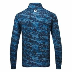 FootJoy Cloud Camo 1/2 Zip Golf Pullover -Golf Sweaters Sales FootJoy SS23 Cloud Camo Print Midlayer 80111 SWFOO176 S Navy Back