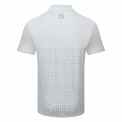 FootJoy Engineered Foulard Lisle Golf Polo Shirt -Golf Sweaters Sales FootJoy SS23 Engineered Foulard Lisle Polo Shirt 80017 SHFOO228 S White True Blue Navy Back