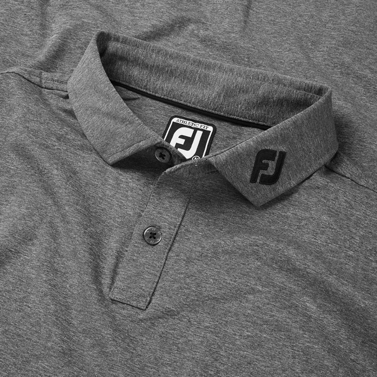 FootJoy Heather Self Collar Lisle Golf Polo Shirt 2 FootJoy Heather Self Collar Lisle Golf Polo Shirt - Image 2
