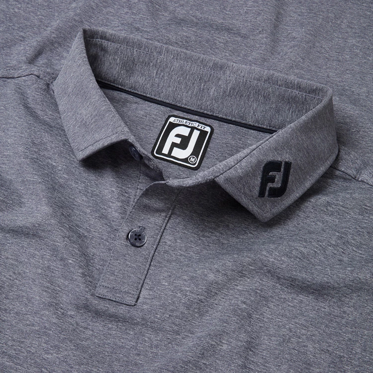 FootJoy Heather Self Collar Lisle Golf Polo Shirt - Image 2