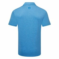 FootJoy Heather Self Collar Lisle Golf Polo Shirt -Golf Sweaters Sales FootJoy SS23 Heather Self Collar Lisle Polo Shirt 80142 SHFOO247 S Cobalt Back