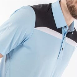 Galvingreen Galvin Green Mapping Golf Polo Shirt -Golf Sweaters Sales Galvin Green AW22 Mapping Polo Shirt G136467 SHGAL577 L Bluebell Black White Model 2