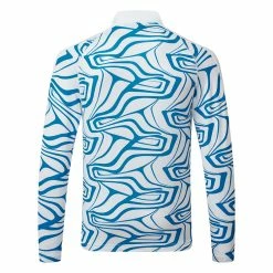 Jlindeberg J.Lindeberg August Print 1/4 Zip Golf Sweater -Golf Sweaters Sales J.Lindeberg AW21 August Print 14 Zip Sweater GMJS06177 Code SWLIN042 Dresden Blue White Back