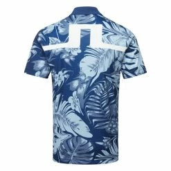 Jlindeberg J.Lindeberg Martin Print Golf Polo Shirt 8 Jlindeberg J.Lindeberg Martin Print Golf Polo Shirt -Golf Sweaters Sales J.Lindeberg Martin Print Regular Fit Polo GMJT07413 0470 SHLIN150 Hibiscus BlueWhite Back