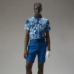 Jlindeberg J.Lindeberg Martin Print Golf Polo Shirt 9 Jlindeberg J.Lindeberg Martin Print Golf Polo Shirt -Golf Sweaters Sales J.Lindeberg Martin Print Regular Fit Polo GMJT07413 0470 SHLIN150 Hibiscus BlueWhite Model 1