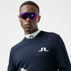 Jlindeberg J.Lindeberg Gus Golf Sweater -Golf Sweaters Sales J.Lindeberg SS22 Gus Golf Sweater GMKW05753 6855 Code SWLIN060 M JL Navy White Model 2
