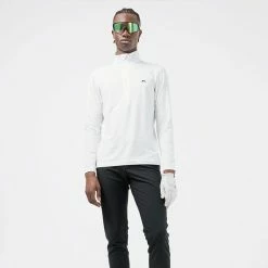 Jlindeberg J.Lindeberg Luke 1/2 Zip Golf Sweater -Golf Sweaters Sales J.Lindeberg SS22 Luke Half Zip Mid Layer GMJS06340 0000 Code SWLIN044 M White Black model 1