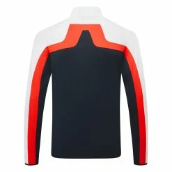Jlindeberg J.Lindeberg Jarvis Full Zip Golf Jacket -Golf Sweaters Sales J.Lindeberg SS23 Jarvis Mid Layer AMJS07968 6855 SWLIN100 JL NavyWhiteFieryRed Back