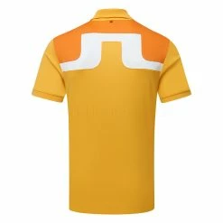Jlindeberg J.Lindeberg Jeff Golf Polo Shirt -Golf Sweaters Sales J.Lindeberg SS23 Jeff Regular Fit Polo GMJT07620 9999 SHLIN179 CitrusRusset OrangeWhite Back