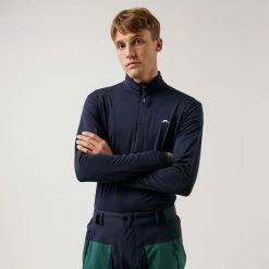 Jlindeberg J.Lindeberg Luke 1/2 Zip Golf Sweater -Golf Sweaters Sales J.Lindeberg AW21 Luke 1 2 Zip Sweater SMJSO4437 Code SWLIN022 L Navy White Model 1
