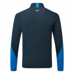 Mizuno Winter Breeze 1/4 Zip Golf Sweater -Golf Sweaters Sales Mizuno AW22 Winter Breeze 1 4 Zip 52GA2506 23 SWMIZ051 S Blue Black Back