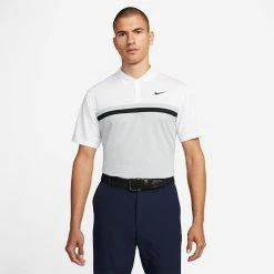 Nike Dry Victory Colourblock Golf Polo Shirt 9 Nike Dry Victory Colourblock Golf Polo Shirt -Golf Sweaters Sales Nike SS22 Dry Victory Colourblock Golf Polo Shirt DH0845 100 M White Lt Smoke Grey Black model 1