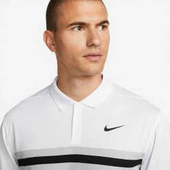 Nike Dry Victory Colourblock Golf Polo Shirt 10 Nike Dry Victory Colourblock Golf Polo Shirt -Golf Sweaters Sales Nike SS22 Dry Victory Colourblock Golf Polo Shirt DH0845 100 M White Lt Smoke Grey Black model 2