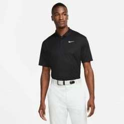 Nike Dry Victory Solid Golf Polo Shirt -Golf Sweaters Sales Nike SS22 Dry Victory Solid Golf Polo Shirt DH0822 010 M Black White Model 1