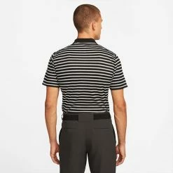 Nike Dry Victory Stripe Golf Polo Shirt 11 Nike Dry Victory Stripe Golf Polo Shirt -Golf Sweaters Sales Nike SS22 Dry Victory Stripe Golf Polo Shirt DH0829 010 M Black White model 3