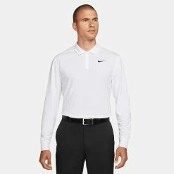 Nike Dry Victory Solid Long Sleeve Golf Polo Shirt 9 Nike Dry Victory Solid Long Sleeve Golf Polo Shirt -Golf Sweaters Sales Nike Golf AW22 Dri Fit Victory Solid Long Sleeve Shirt DN2344 100 SHNIK816 White Black Model 1