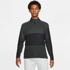 Nike Dry Vapor 1/2 Zip Golf Sweater 9 Nike Dry Vapor 1/2 Zip Golf Sweater -Golf Sweaters Sales Nike SS21 Dry Vapor 1 2 Zip Sweater CU9828 010 Code SWNIK230 Black Grey Model 1
