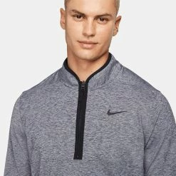 Nike Dry Victory Heather 1/2 Zip Golf Sweater 10 Nike Dry Victory Heather 1/2 Zip Golf Sweater -Golf Sweaters Sales Nike Victory Heather 1 2 Zip Golf Sweater Obsidian Black DH1261 451 SWNIK257 Model 2